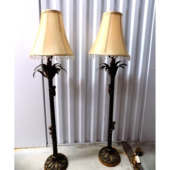 Monkey Lamps Figurine Statue Sculptures Chimps Buffet Table Lamps - Picture 8 of 11